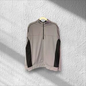 NIKE GOLF TOUR PERFORMANCE 1/4 ZIP PULLOVER SWEATER GRAY BLACK MENS LARGE